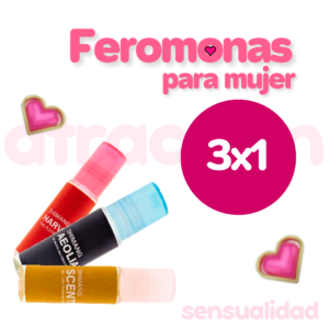 Feromonas En Roll On Mujer Kit 3x1 Caja